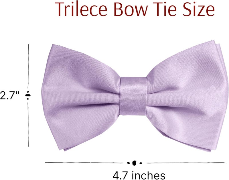 Trilece Bow Ties for Men - Mens Solid Color Formal Pre Tied Bowtie and Pocket Square Sets - Mens Bowties Bow Tie Sets - Image 3